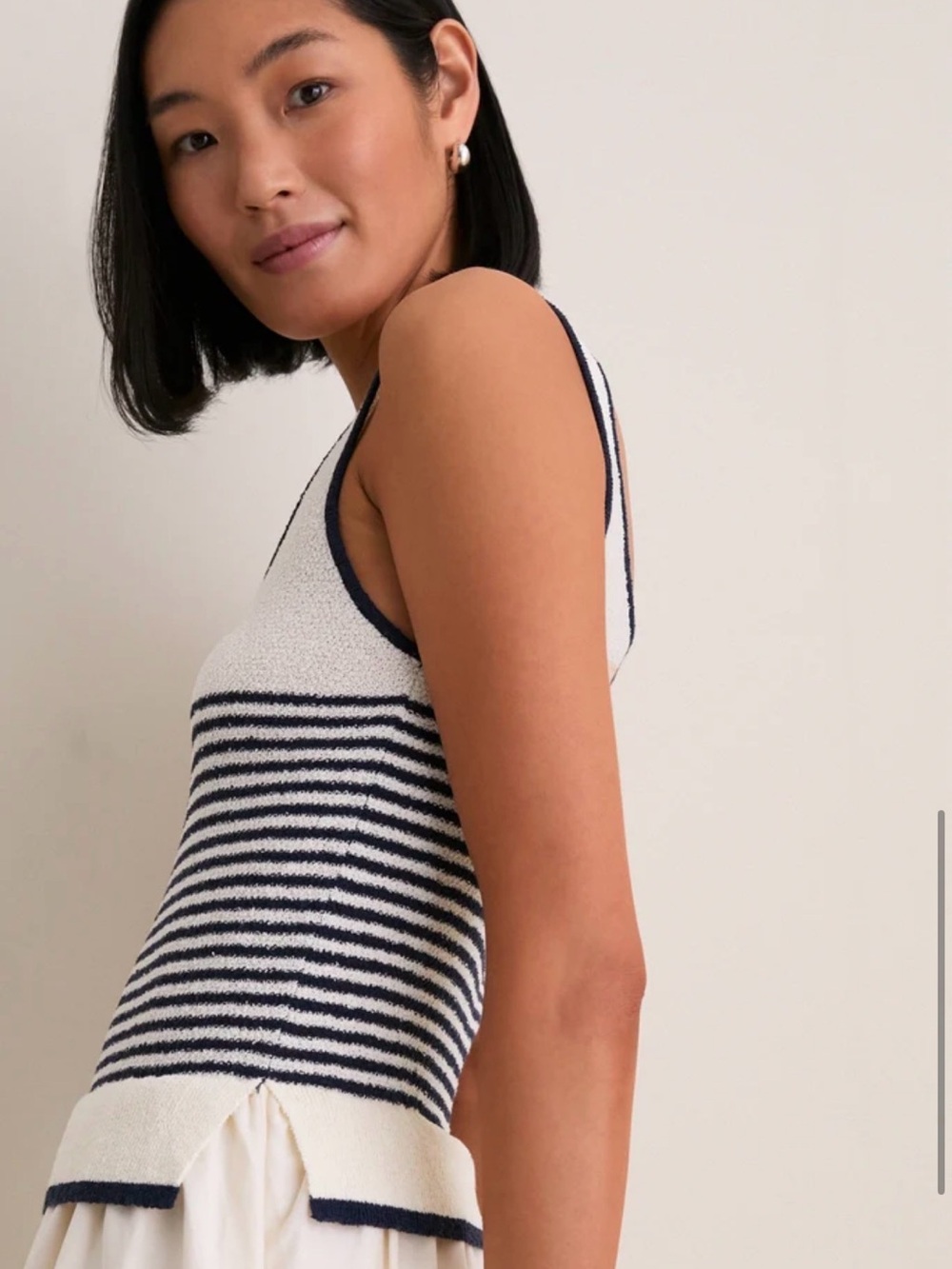 NWOT Moon River Cream striped Midi Dress, size medium - Picture 10 of 10